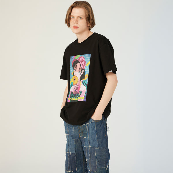 UL:KIN X TREE 13 ARTIST T-SHIRT DOUNT COUNTY BLACK
