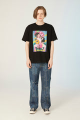 UL:KIN X TREE 13 ARTIST T-SHIRT DOUNT COUNTY BLACK