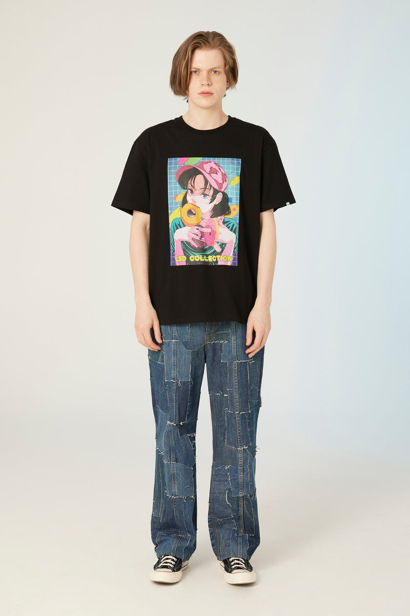 UL:KIN X TREE 13 ARTIST T-SHIRT DOUNT COUNTY BLACK