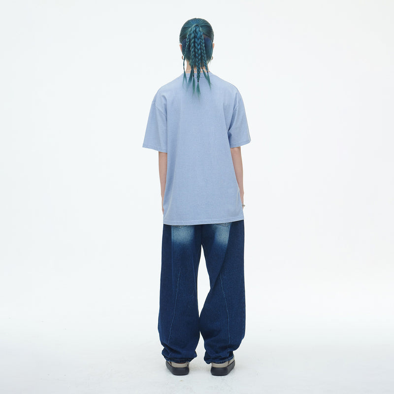 SSERPE WILDFLOWER PIGMENT HALF SLEEVE TEE SKY BLUE
