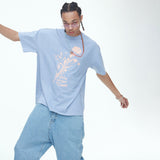 SSERPE WILDFLOWER PIGMENT HALF SLEEVE TEE SKY BLUE