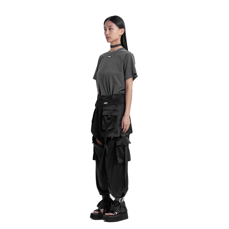 FAN YOUNG REGULAR FIT FIRE LOGO VINTAGE TEE GREY