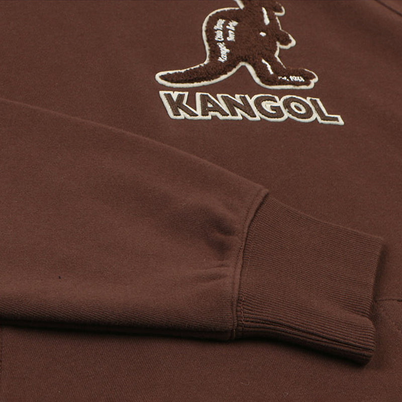KANGOL BOUCLE SYMBOL HOODIE BROWN