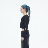SSERPE TREE FRUIT CROP CARDIGAN BLACK