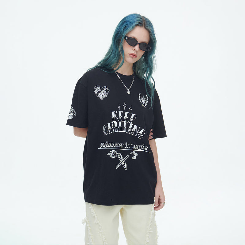 SSERPE KEEP CHILLING HALF SLEEVE TEE BLACK