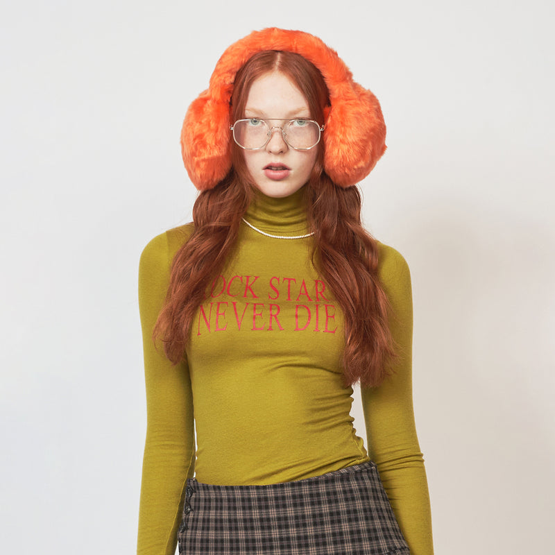 CRANK WOOL SPAN LETTERING TURTLENECK OLIVE
