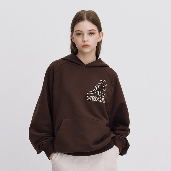KANGOL BOUCLE SYMBOL HOODIE BROWN