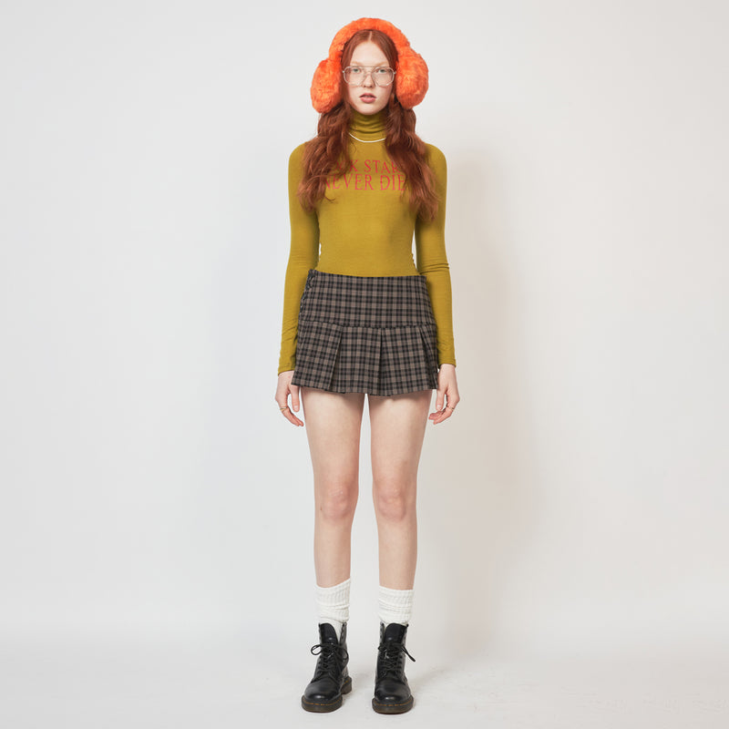 CRANK WOOL SPAN LETTERING TURTLENECK OLIVE