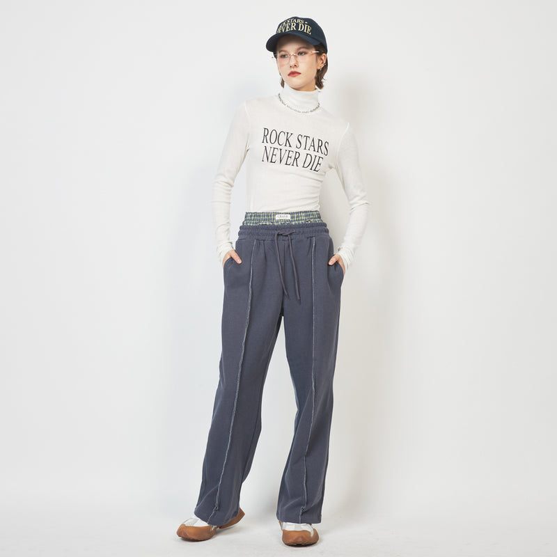 CRANK WOOL SPAN LETTERING TURTLENECK WHITE
