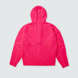 KOWLOON CITY BOY FELTED LACE UP HOODIE PINK