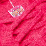 KOWLOON CITY BOY FELTED LACE UP HOODIE PINK