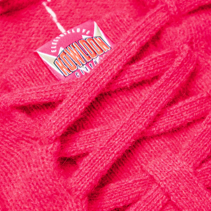 KOWLOON CITY BOY FELTED LACE UP HOODIE PINK