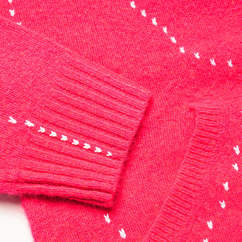KOWLOON CITY BOY FELTED LACE UP HOODIE PINK