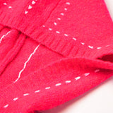 KOWLOON CITY BOY FELTED LACE UP HOODIE PINK
