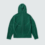 KOWLOON CITY BOY FELTED LACE UP  HOODIE GREEN