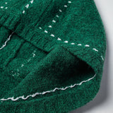KOWLOON CITY BOY FELTED LACE UP  HOODIE GREEN