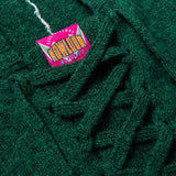 KOWLOON CITY BOY FELTED LACE UP  HOODIE GREEN