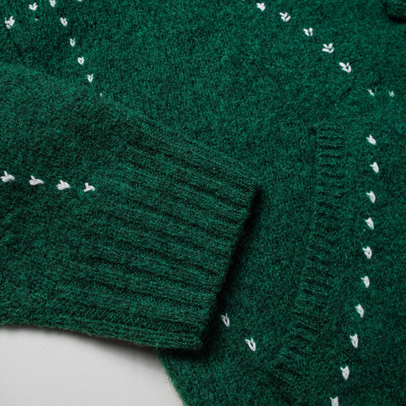 KOWLOON CITY BOY FELTED LACE UP  HOODIE GREEN