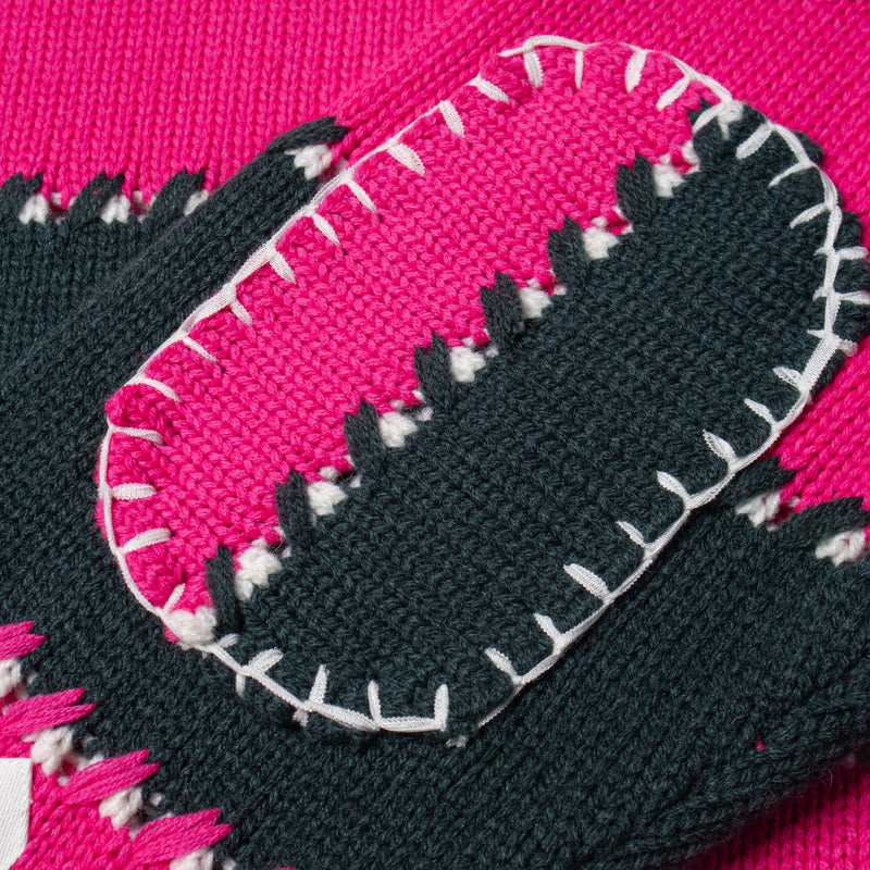 KOWLOON CITY BOY WINTER STRIPED POLO SWEATER PINK