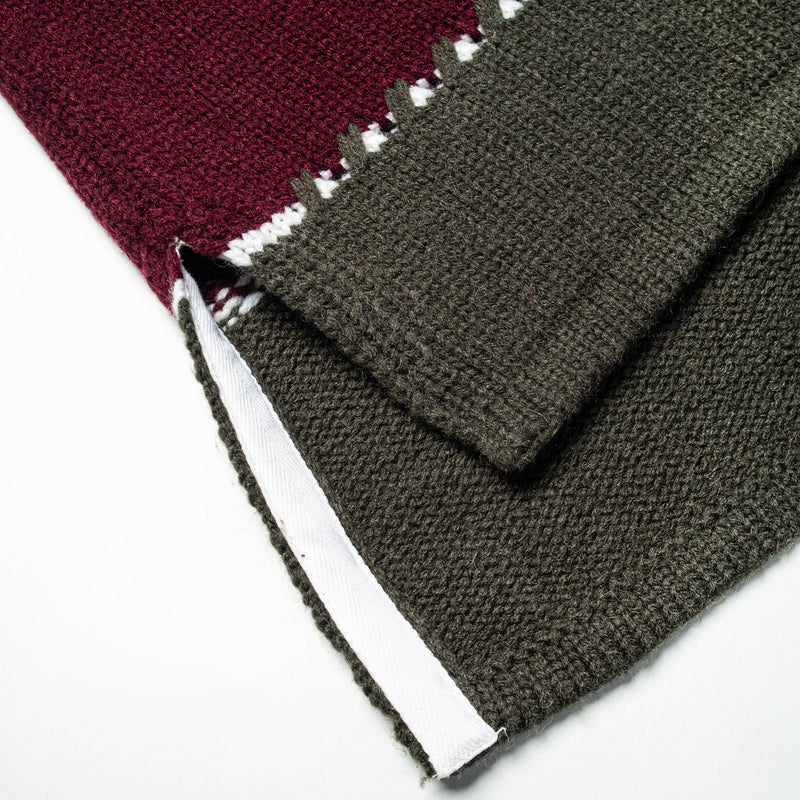 KOWLOON CITY BOY WINTER STRIPED POLO SWEATER MAROON
