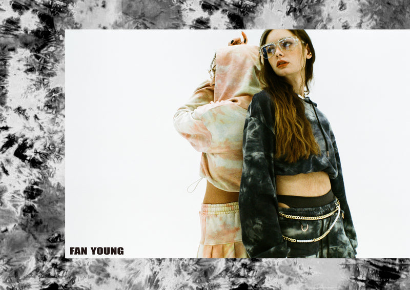 FAN YOUNG TIE DYE LOGO PRINTING HOODIE MULTI
