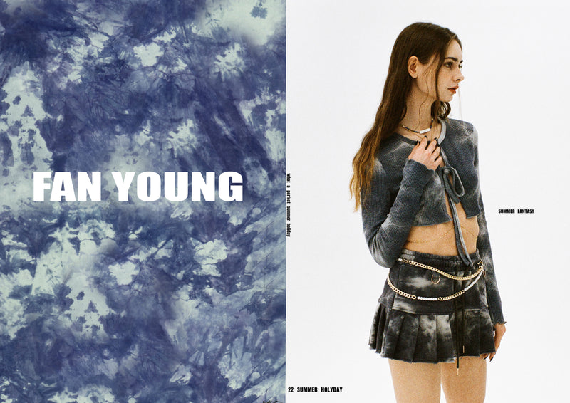 FAN YOUNG SWEAT PLEATS SKIRT MULTI