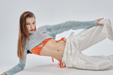 CRANK COTTON WAX CARGO SIDE PANTS WHITE