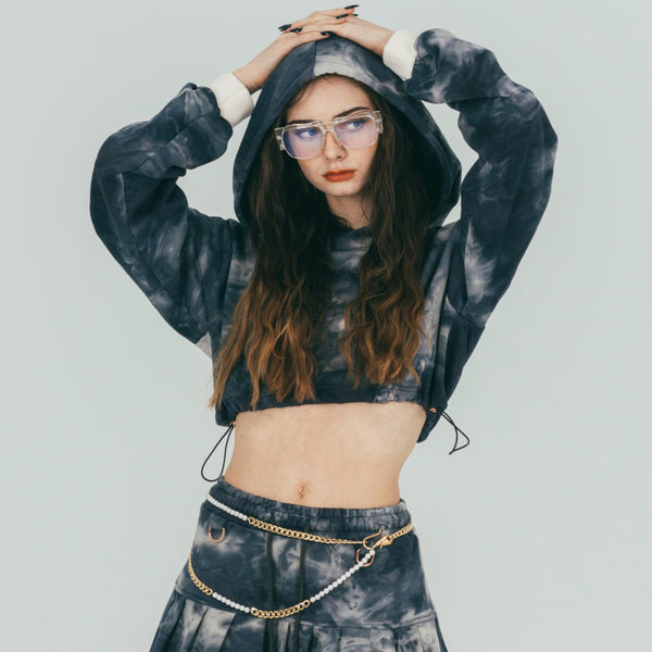 FAN YOUNG TIE DYE LOGO PRINTING HOODIE MULTI
