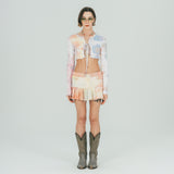 FAN YOUNG TIE DYE CROP CARDIGAN RAINBOW