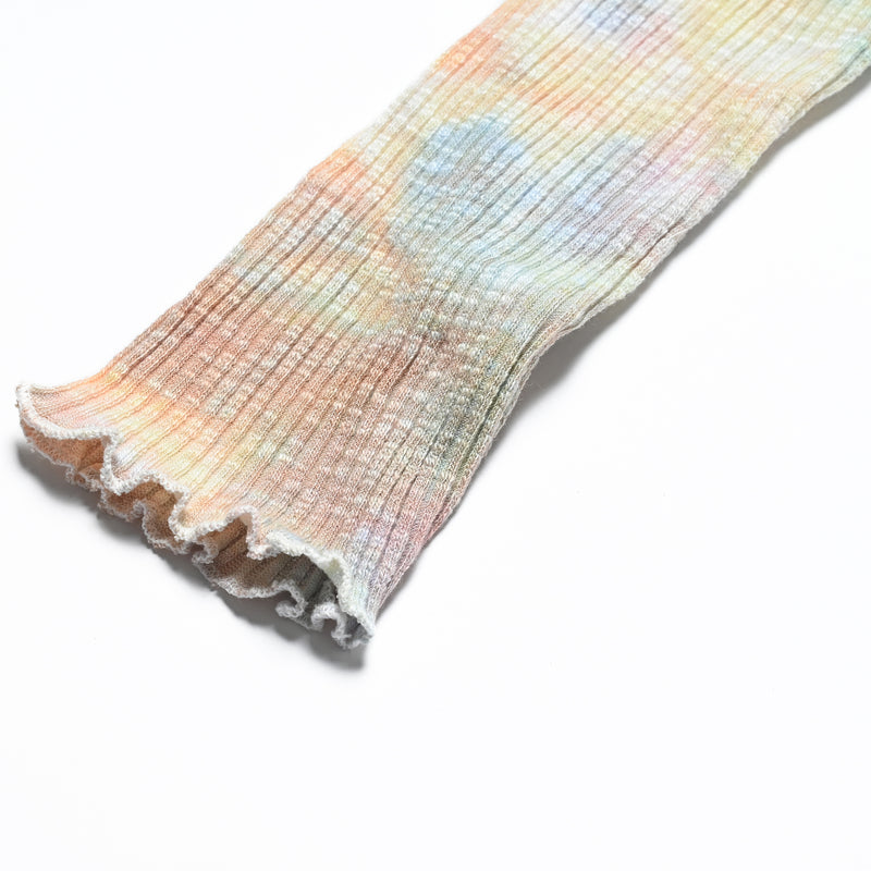 FAN YOUNG TIE DYE CROP CARDIGAN RAINBOW