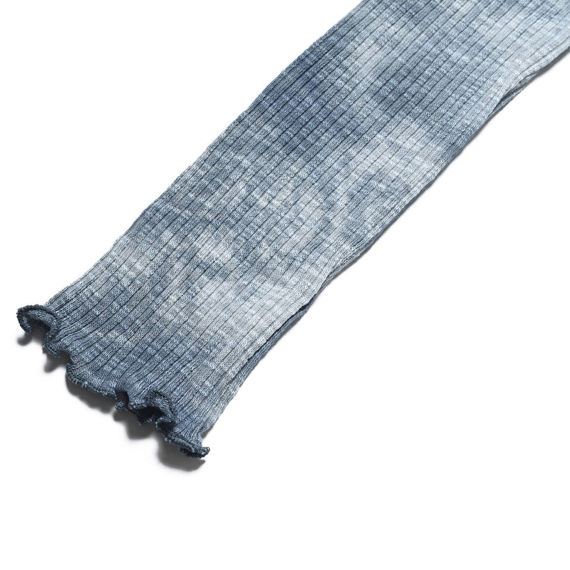 FAN YOUNG TIE DYE CROP CARDIGAN NAVY