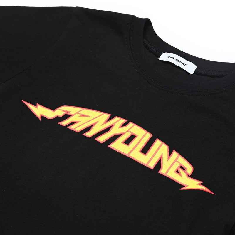 FAN YOUNG SLIMFIT FLASH LOGO TEE BLACK