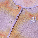 SSERPE WATER BUBBLE TIE-DYE CROP CARDIGAN PURPLE & ORANGE