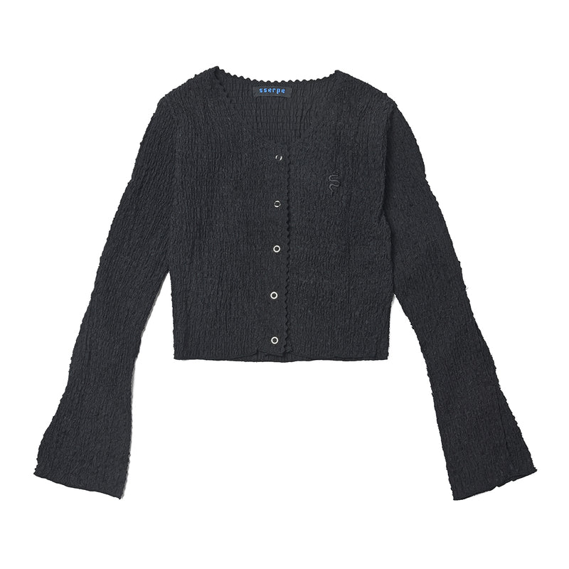SSERPE TREE FRUIT CROP CARDIGAN BLACK
