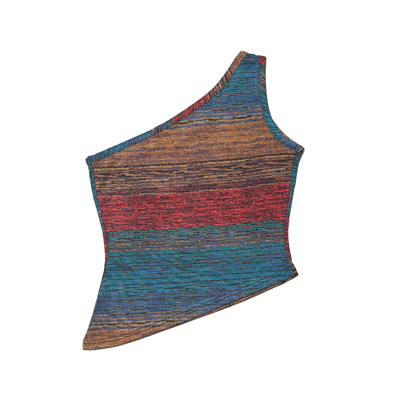 SETSETSET ASYMMETRIC KNIT TOP MULTI