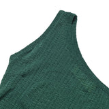 SETSETSET ASYMMETRIC KNIT TOP GREEN