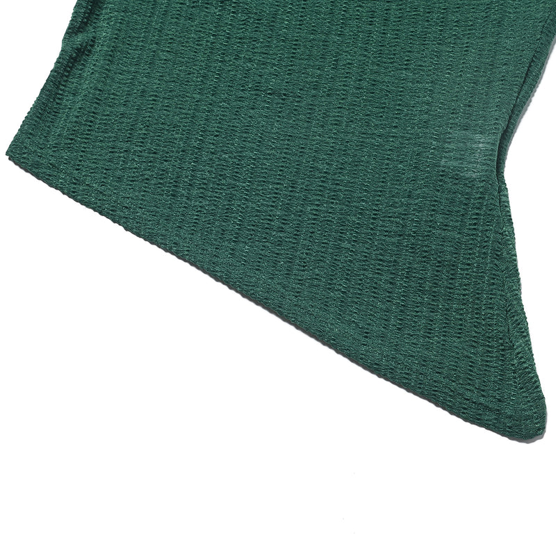 SETSETSET ASYMMETRIC KNIT TOP GREEN