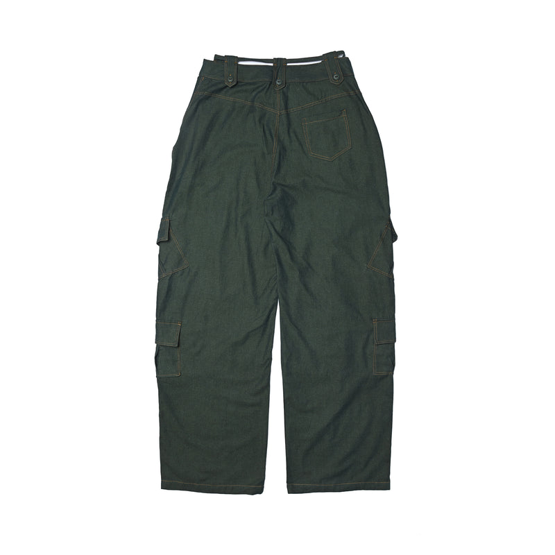 SETSETSET SUMMER COTTON CARGO PANTS GREEN