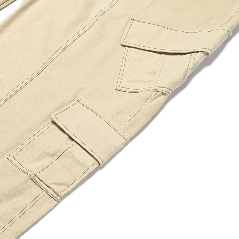 SETSETSET SUMMER COTTON CARGO PANTS BEIGE