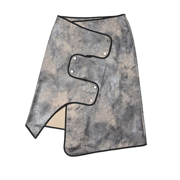 SETSETSET ROUND CROSSOVER WRAP SKIRTS GRAY