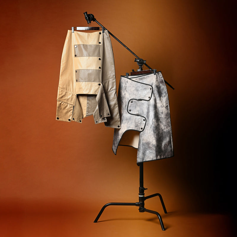 SETSETSET ROUND CROSSOVER WRAP SKIRTS GRAY