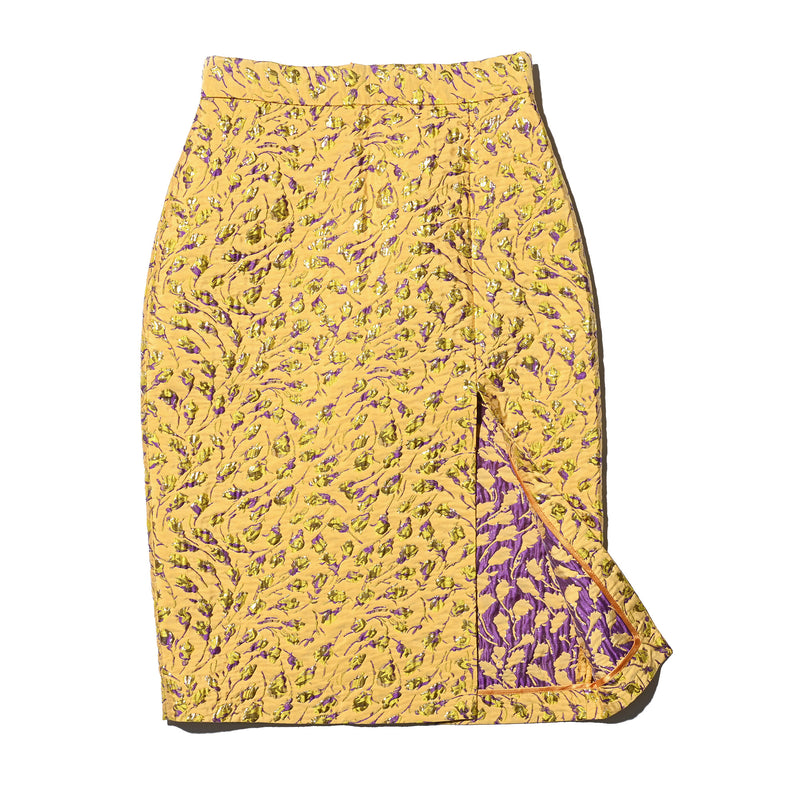 AVAVAV JACQUARD PENCIL SKIRT YELLOW