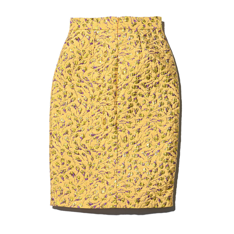 AVAVAV JACQUARD PENCIL SKIRT YELLOW