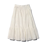 AVAVAV MIDI RUFFLE SKIRT WHITE