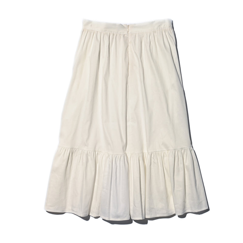 AVAVAV MIDI RUFFLE SKIRT WHITE