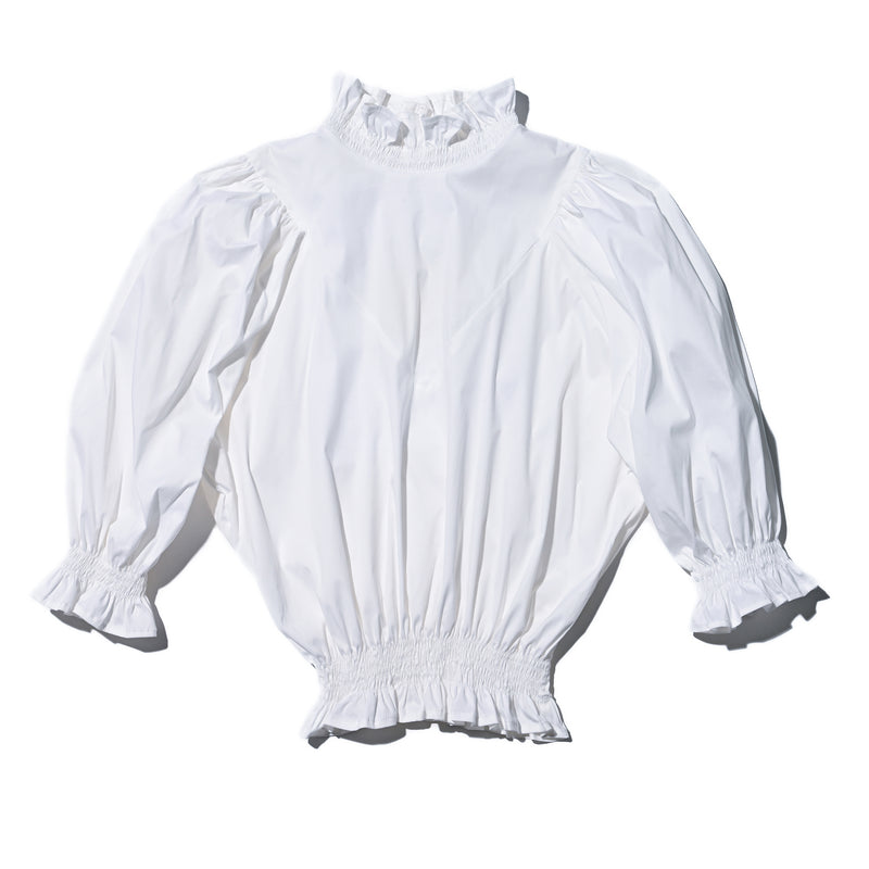 AVAVAV SMOCK RUFFLE TOP WHITE