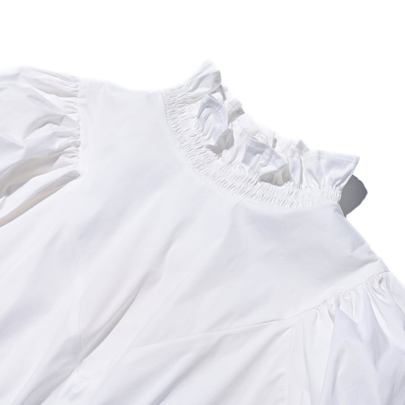 AVAVAV SMOCK RUFFLE TOP WHITE