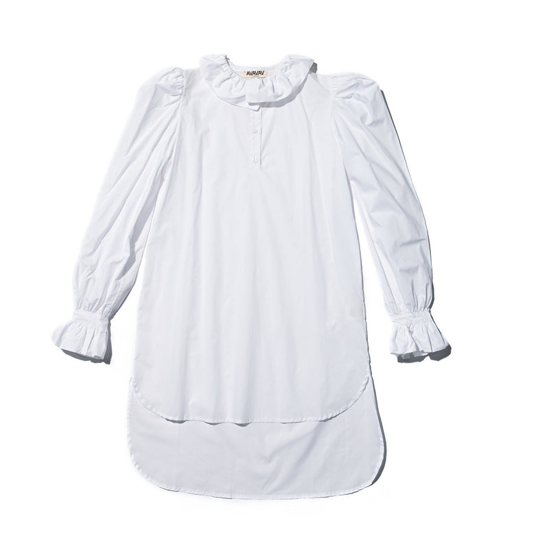 AVAVAV RUFFLE SHIRT TUNIC WHITE