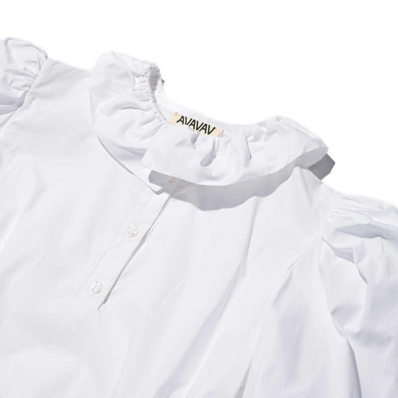 AVAVAV RUFFLE SHIRT TUNIC WHITE