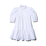 AVAVAV SHORT SLEEVE PUFF SHIRT DRESS WHITE
